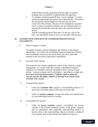 Class Notes For Advanced Accounting, 4th Edition - Page 9 preview image