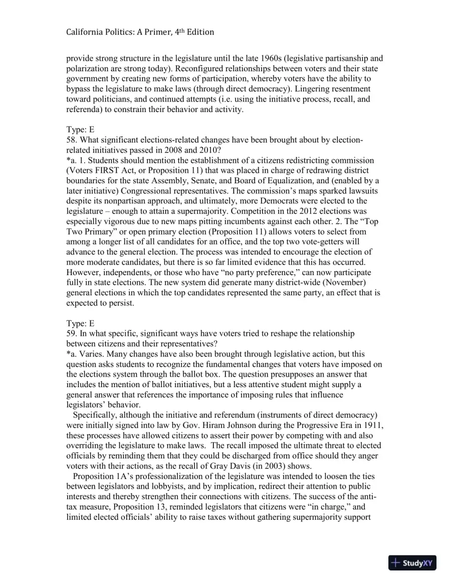 California Politics: A Primer, 4th Edition Test Bank, page 17