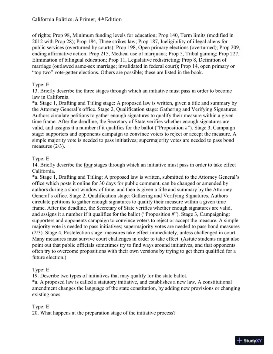 California Politics: A Primer, 4th Edition Test Bank, page 25
