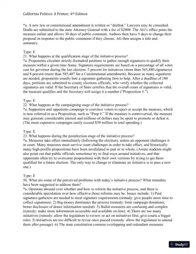 California Politics: A Primer, 4th Edition Test Bank - Page 26 preview image