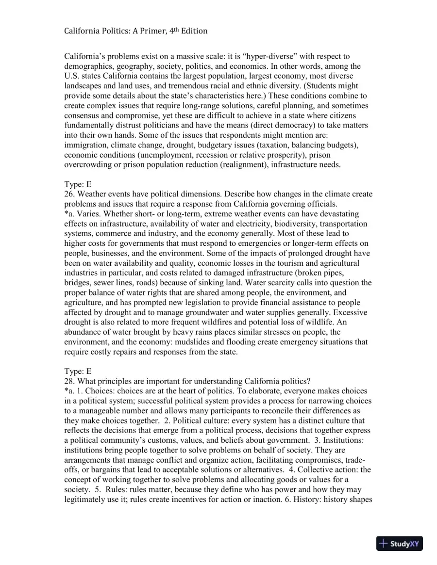 California Politics: A Primer, 4th Edition Test Bank, page 5
