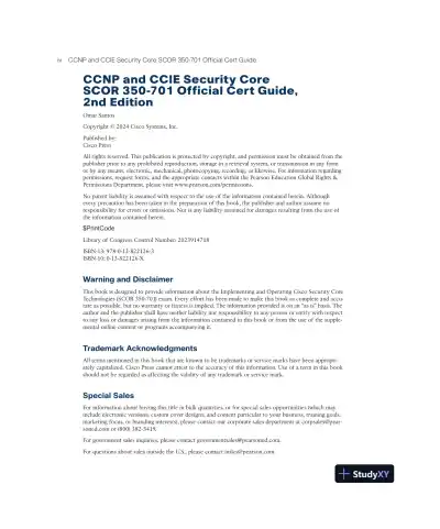 CCNP and CCIE Security Core SCOR 350-701 Official Cert Guide (2023) - Page 6 preview image