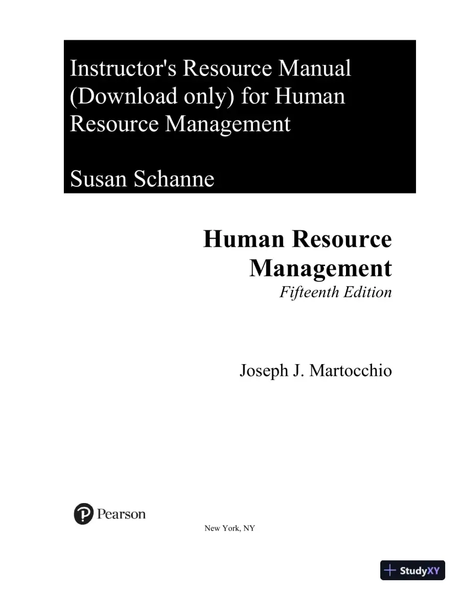 Human Resource Management, 15th Edition Solution Manual, page 10