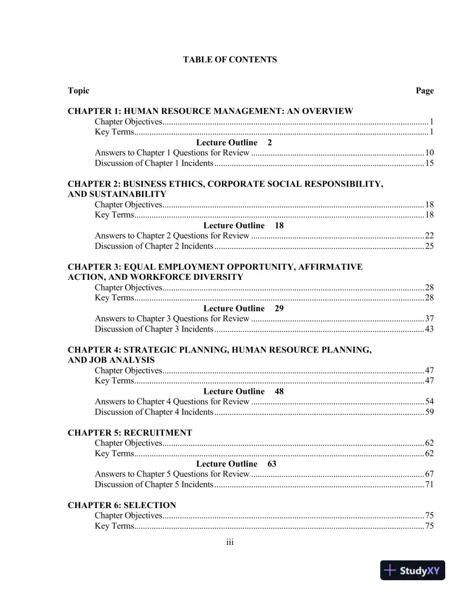 Human Resource Management, 15th Edition Solution Manual, page 3