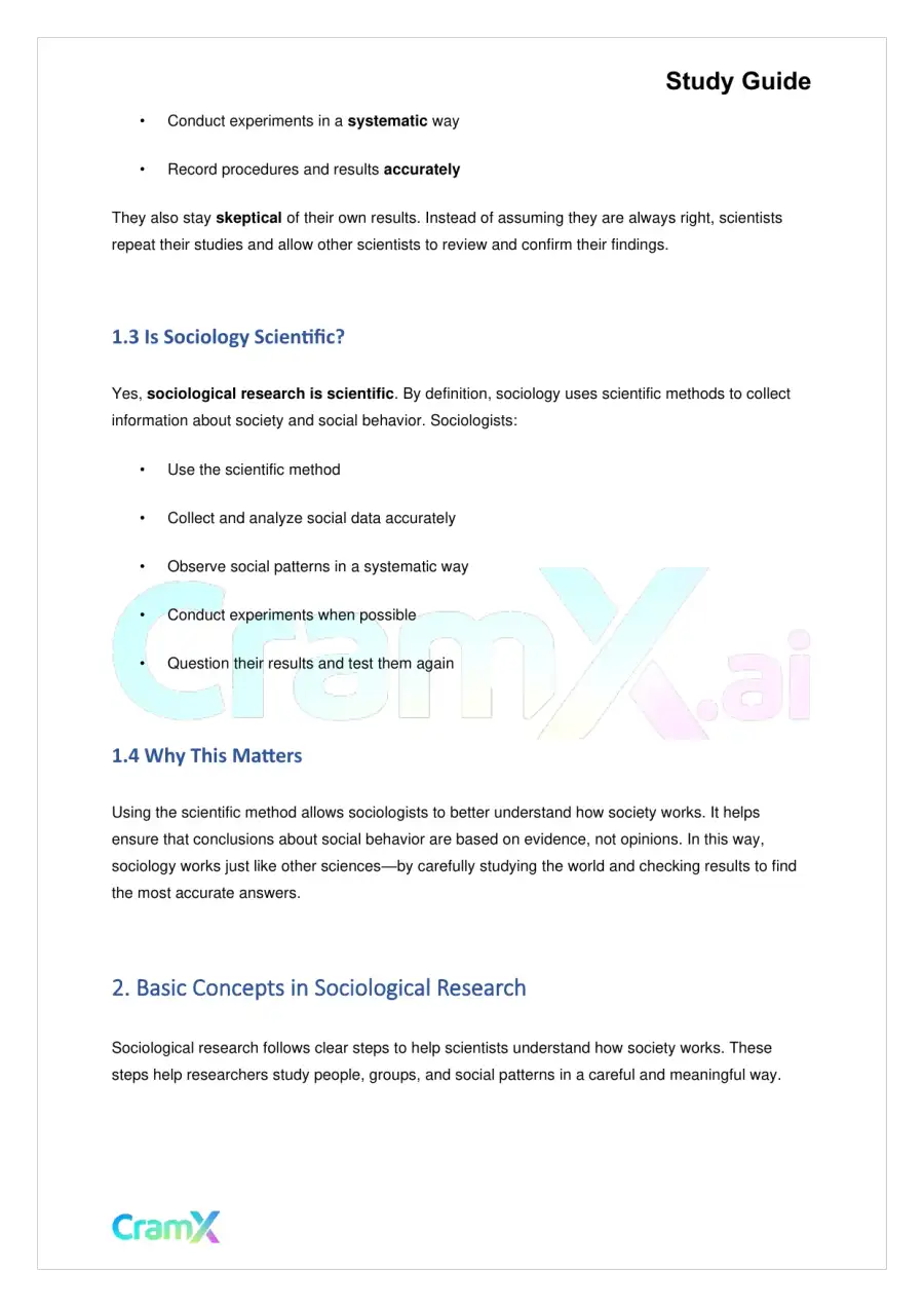 Sociology - Sociological Research Methods, page 2