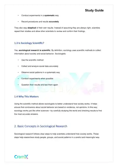 Sociology - Sociological Research Methods - Page 2 preview image
