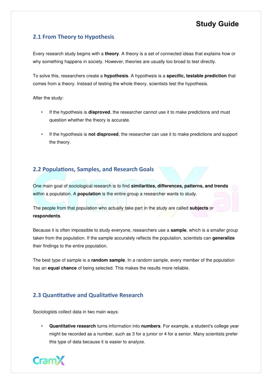 Sociology - Sociological Research Methods, page 3