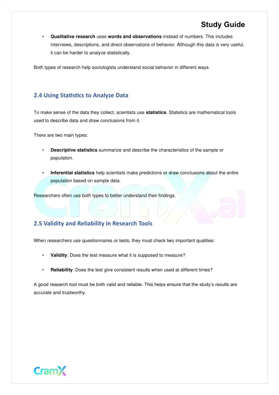 Sociology - Sociological Research Methods, page 4