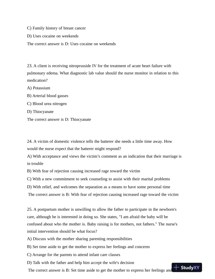 HESI Health Assessment Exit Exam Version 4 With Answers (160 Solved Questions), page 12