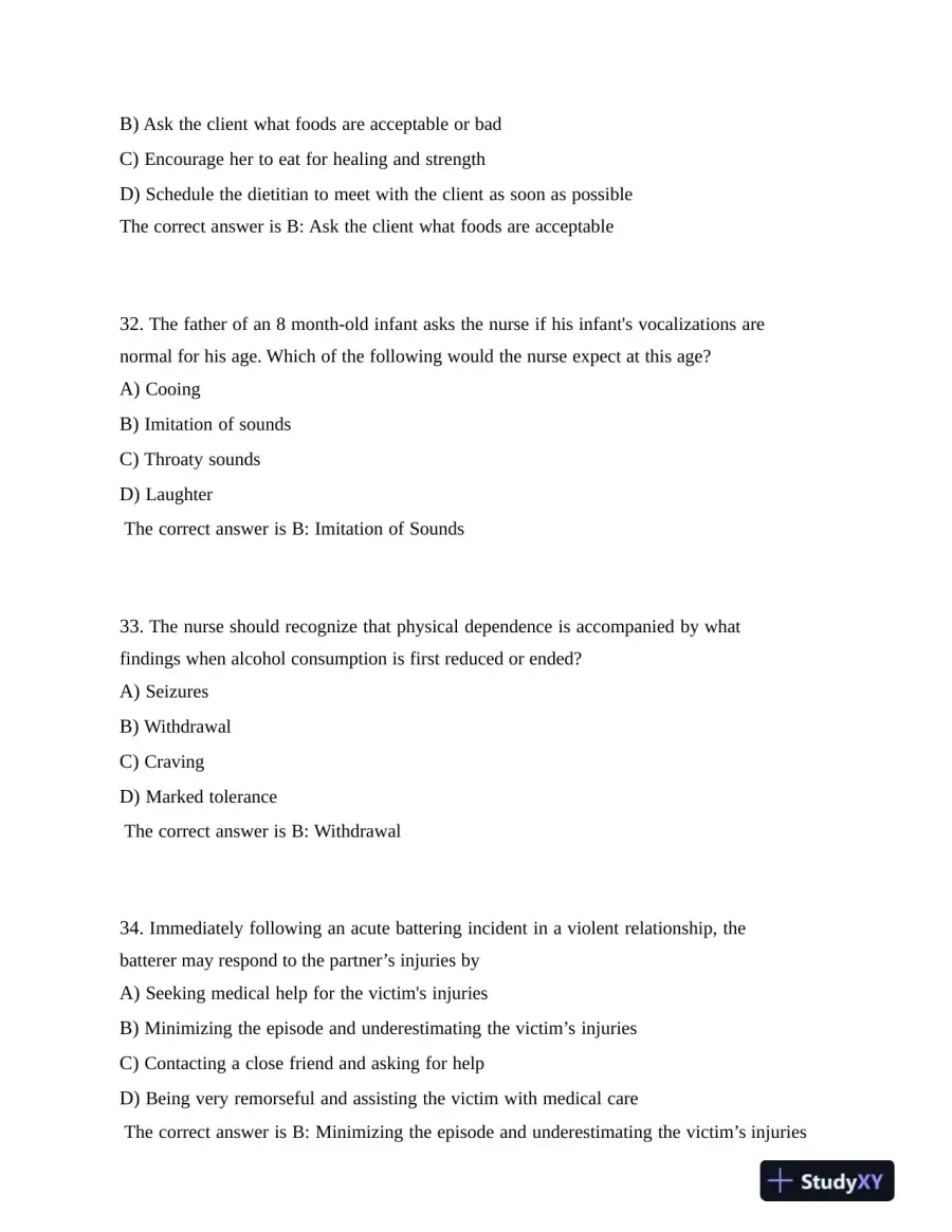 HESI Health Assessment Exit Exam Version 4 With Answers (160 Solved Questions), page 16