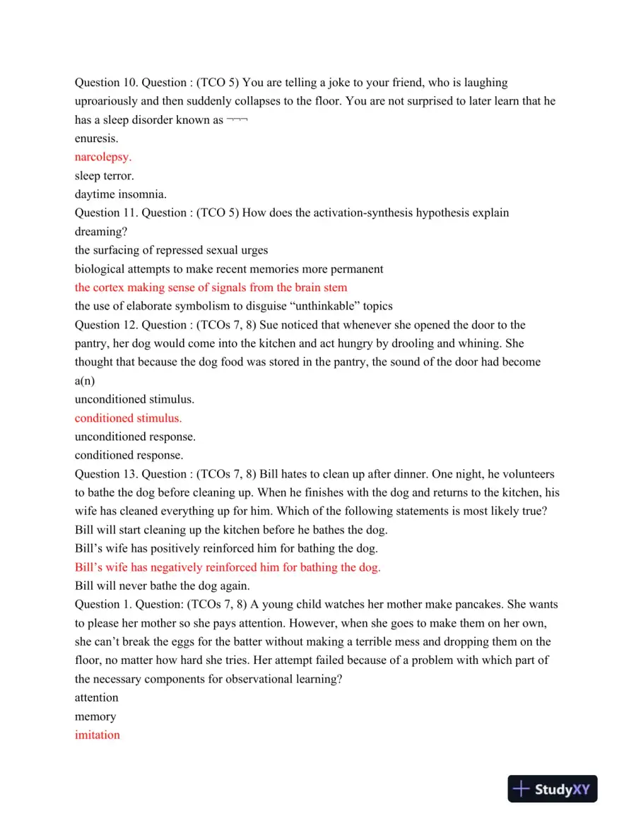 Devry PSYC 110 Midterm Exam 2015 (Latest Version), page 4