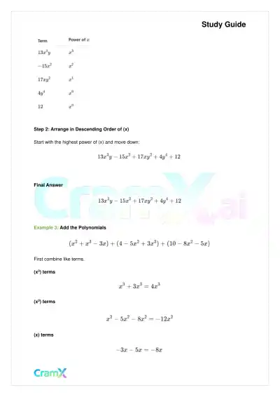 Algebra II - Polynomial Arithmetic - Page 6 preview image