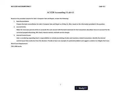 AC1220 Accounting I Lab 4.1 - Page 1 preview image