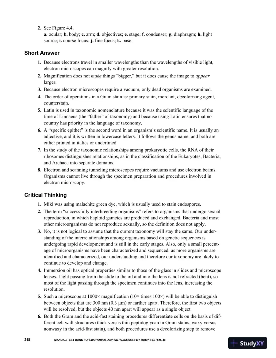 Solution Manual for Microbiology with Diseases by Body System, 4th Edition, page 13