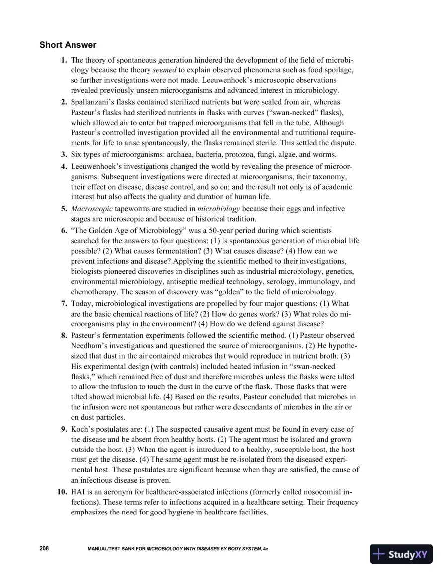 Solution Manual for Microbiology with Diseases by Body System, 4th Edition, page 3