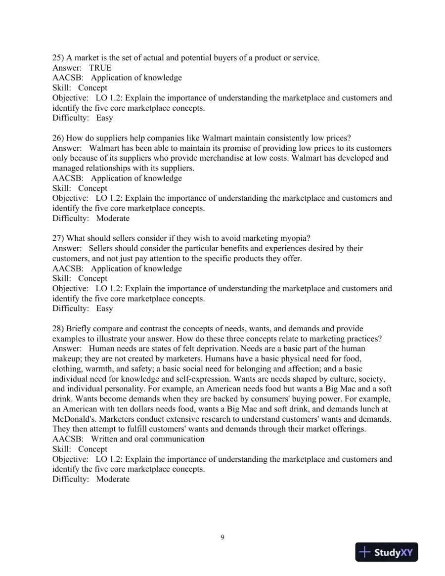 Test Bank for Principles of Marketing, 18th Edition, page 11