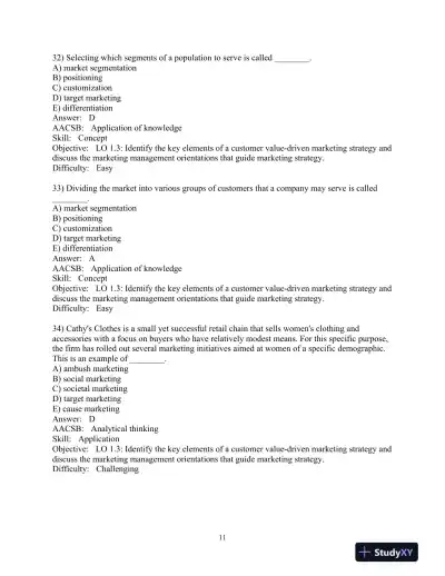 Test Bank for Principles of Marketing, 18th Edition - Page 13 preview image