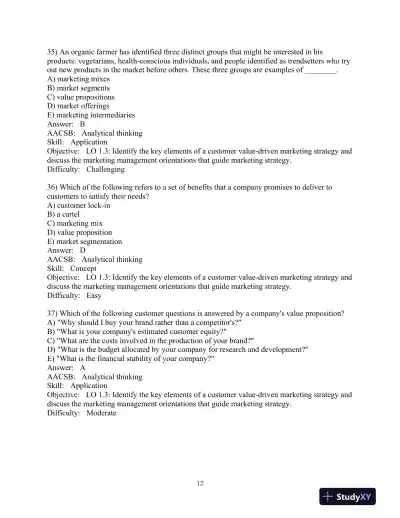 Test Bank for Principles of Marketing, 18th Edition - Page 14 preview image