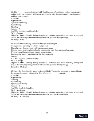 Test Bank for Principles of Marketing, 18th Edition - Page 16 preview image