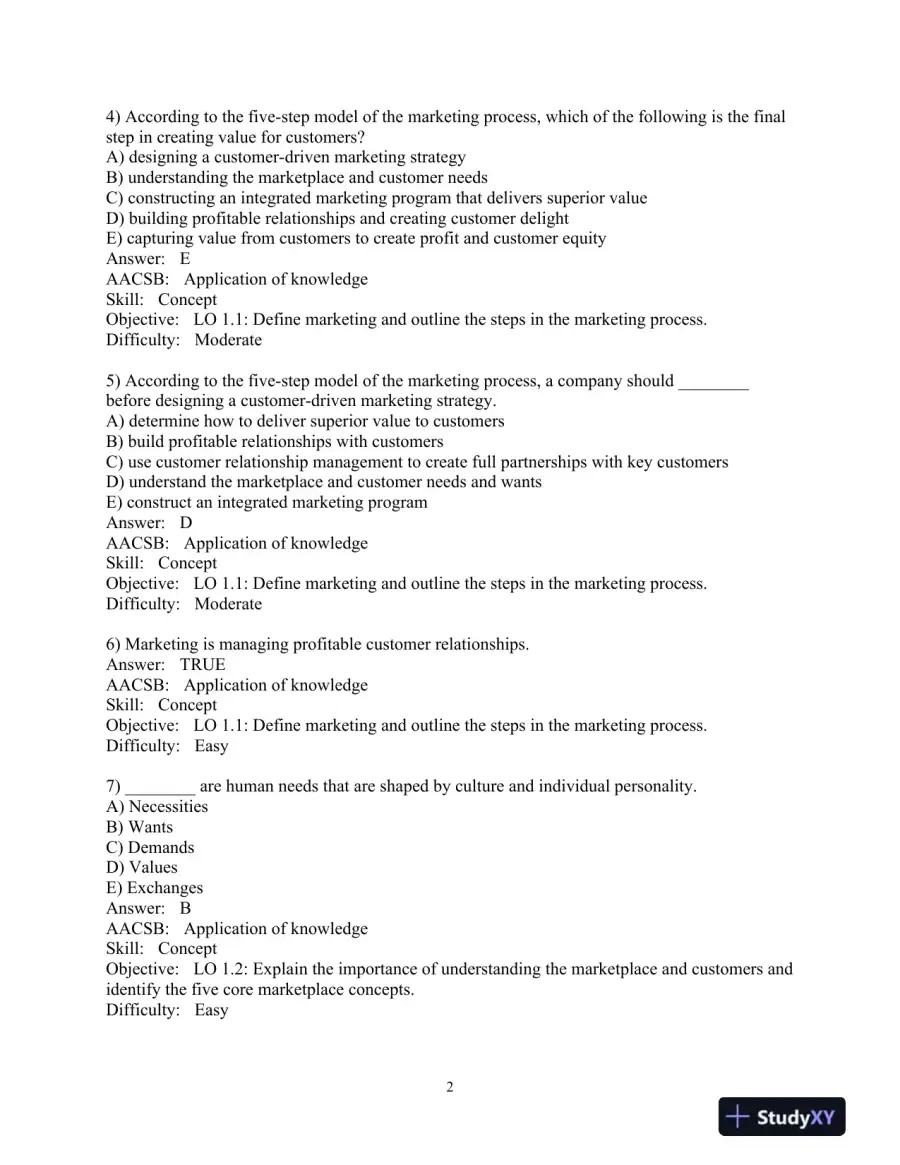 Test Bank for Principles of Marketing, 18th Edition, page 4