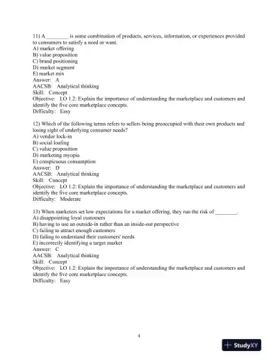 Test Bank for Principles of Marketing, 18th Edition - Page 6 preview image