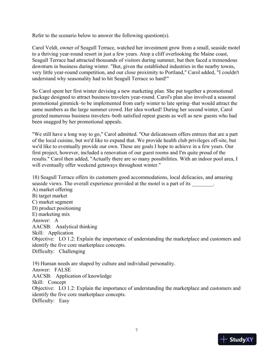 Test Bank for Principles of Marketing, 18th Edition, page 9