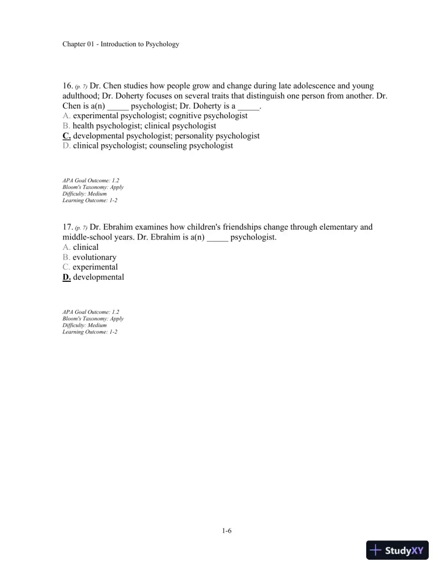Test Bank For Understanding Psychology, 11th Edition, page 7