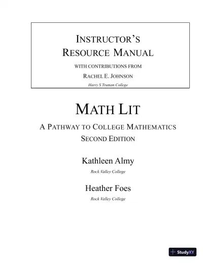 Solution Manual for Math Lit, 2nd Edition - Page 1 preview image