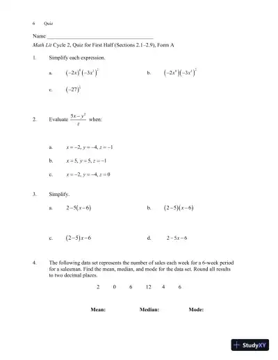 Solution Manual for Math Lit, 2nd Edition - Page 10 preview image