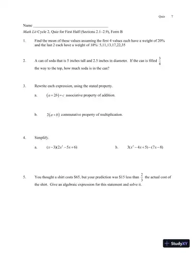 Solution Manual for Math Lit, 2nd Edition - Page 11 preview image