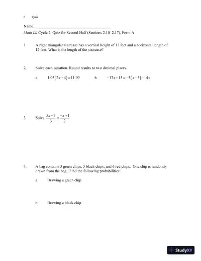 Solution Manual for Math Lit, 2nd Edition - Page 12 preview image