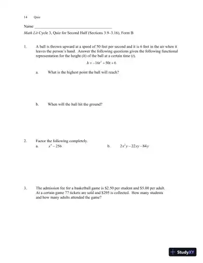 Solution Manual for Math Lit, 2nd Edition - Page 18 preview image