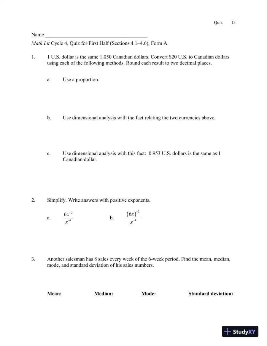 Solution Manual for Math Lit, 2nd Edition, page 19