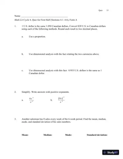 Solution Manual for Math Lit, 2nd Edition - Page 19 preview image