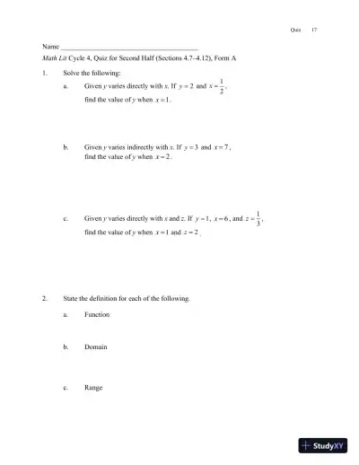 Solution Manual for Math Lit, 2nd Edition - Page 21 preview image