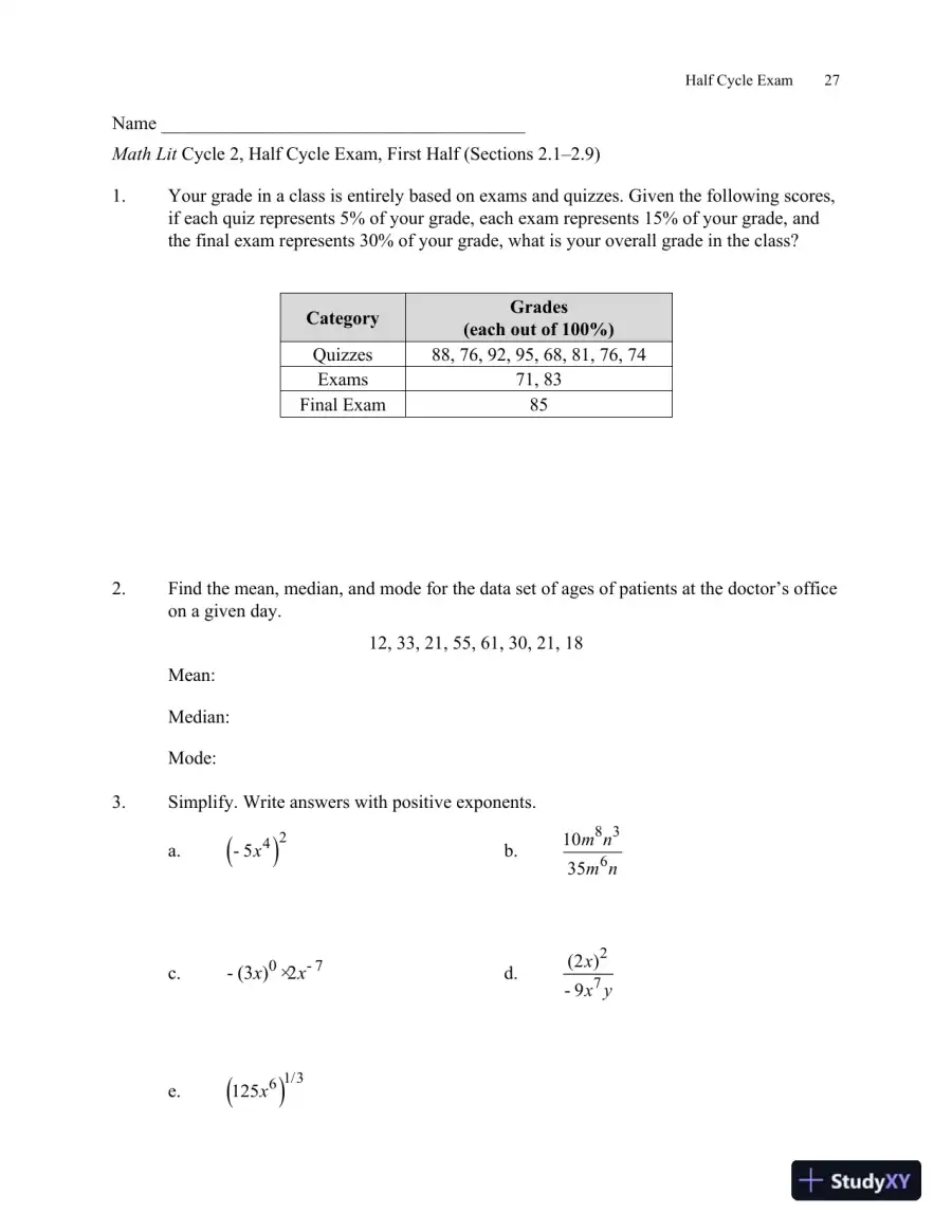 Solution Manual for Math Lit, 2nd Edition, page 31