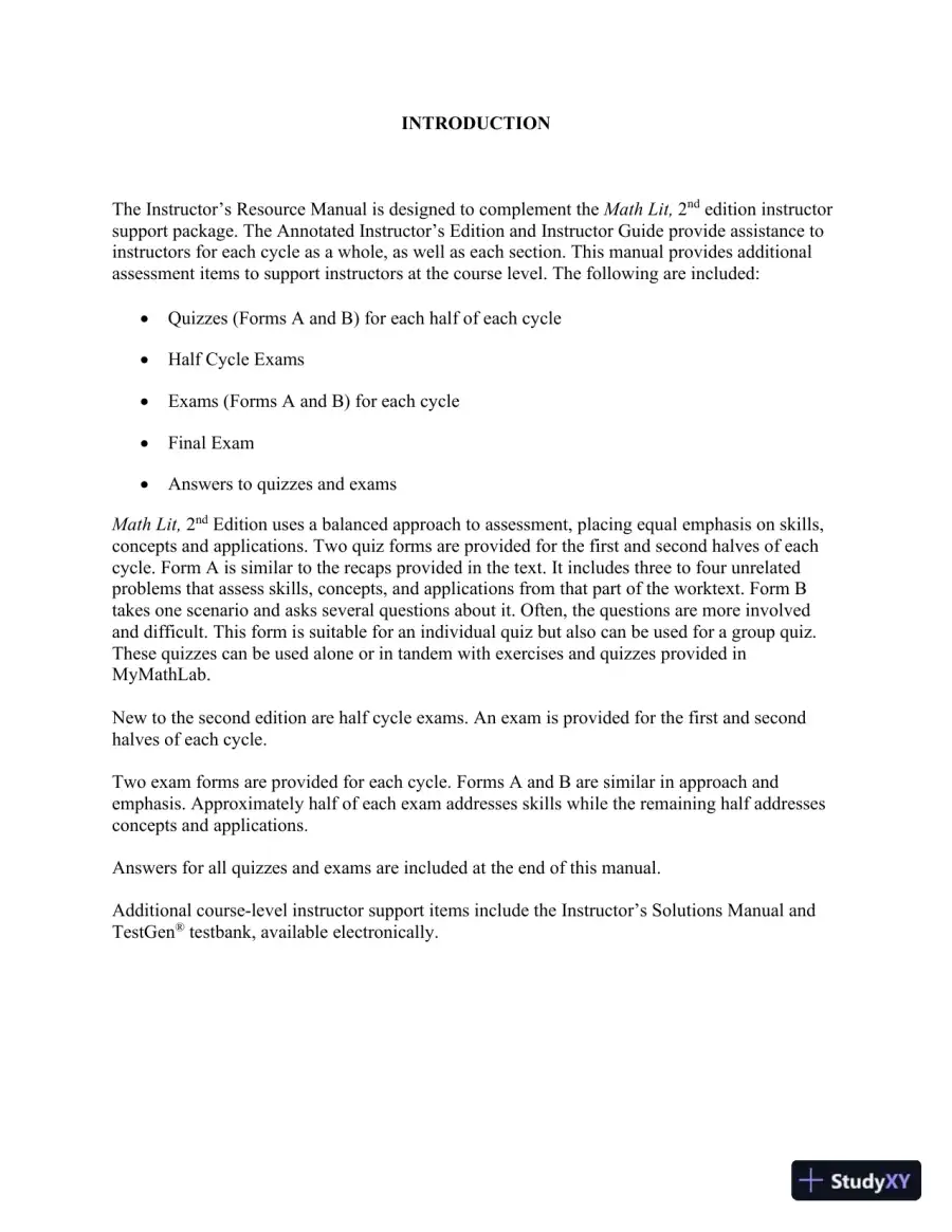 Solution Manual for Math Lit, 2nd Edition, page 4