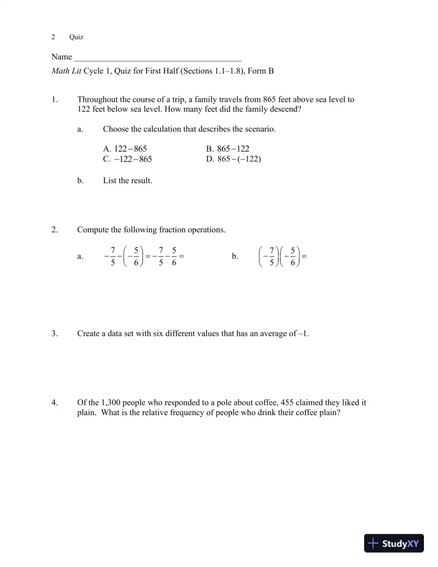 Solution Manual for Math Lit, 2nd Edition, page 6