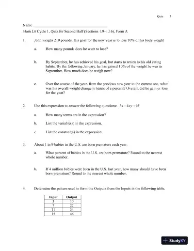 Solution Manual for Math Lit, 2nd Edition - Page 7 preview image