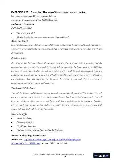 Management Accounting, 7th Edition Solution Manual - Page 15 preview image