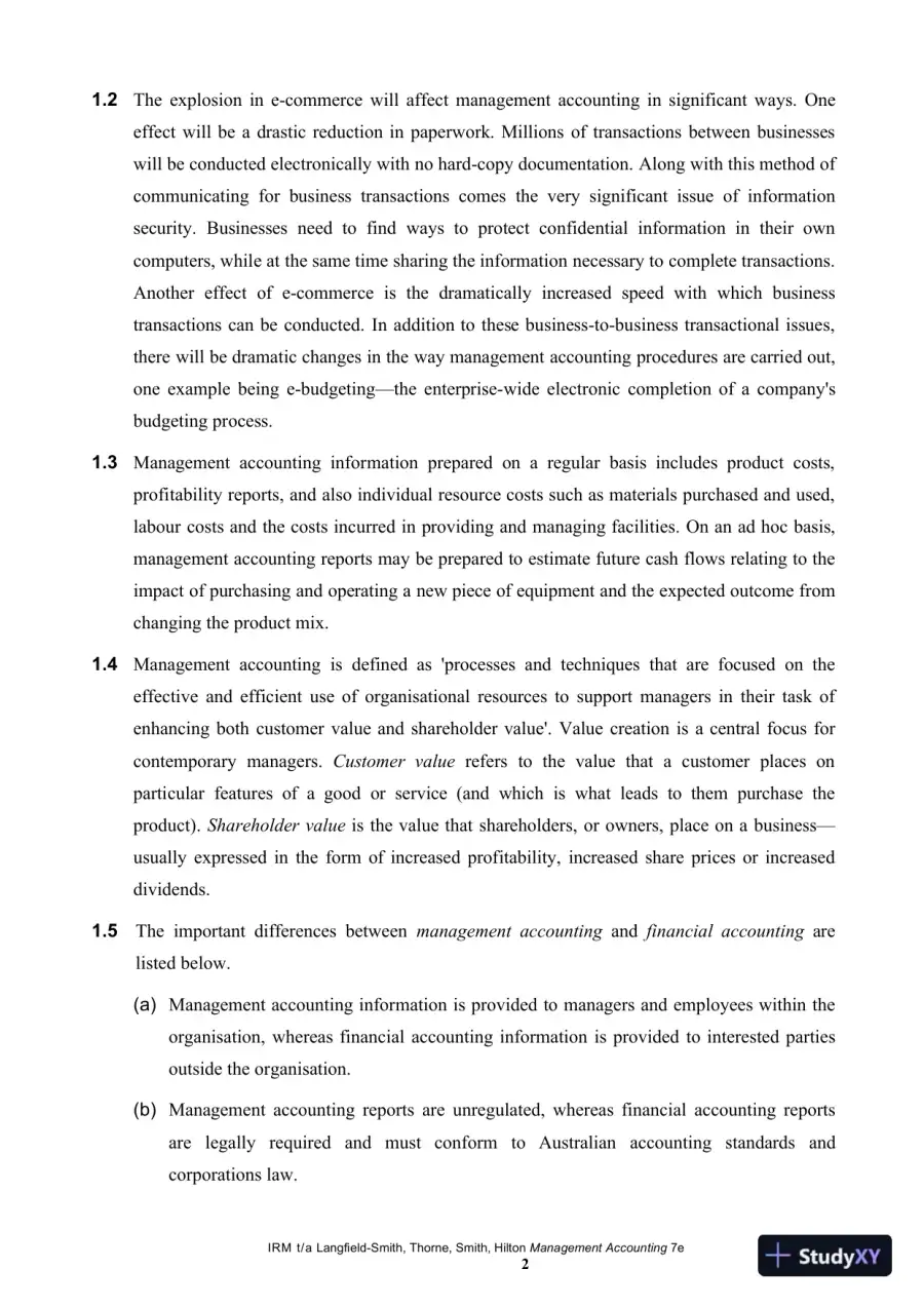 Management Accounting, 7th Edition Solution Manual, page 3