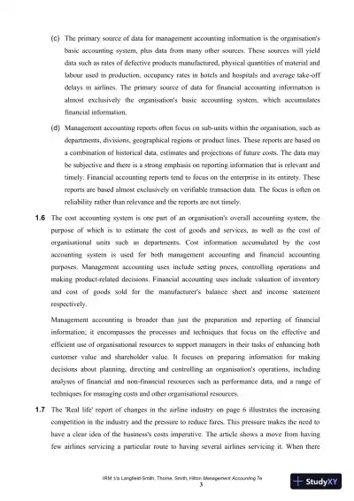 Management Accounting, 7th Edition Solution Manual - Page 4 preview image