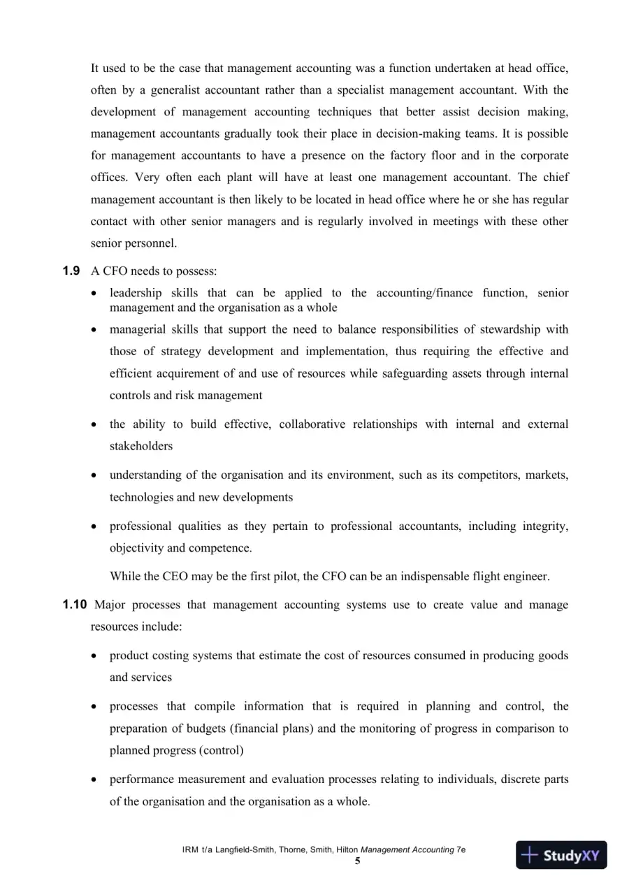 Management Accounting, 7th Edition Solution Manual, page 6