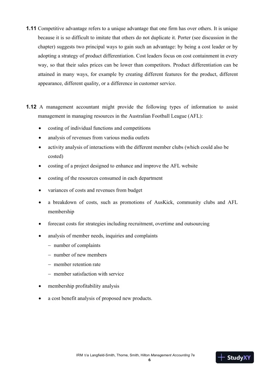 Management Accounting, 7th Edition Solution Manual, page 7