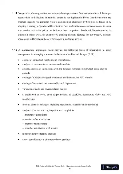 Management Accounting, 7th Edition Solution Manual - Page 7 preview image