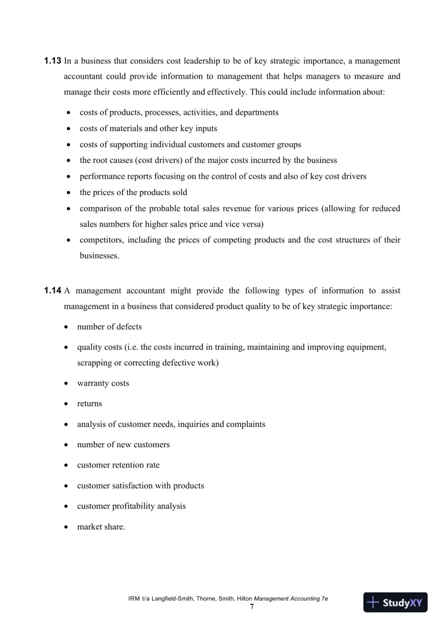 Management Accounting, 7th Edition Solution Manual, page 8