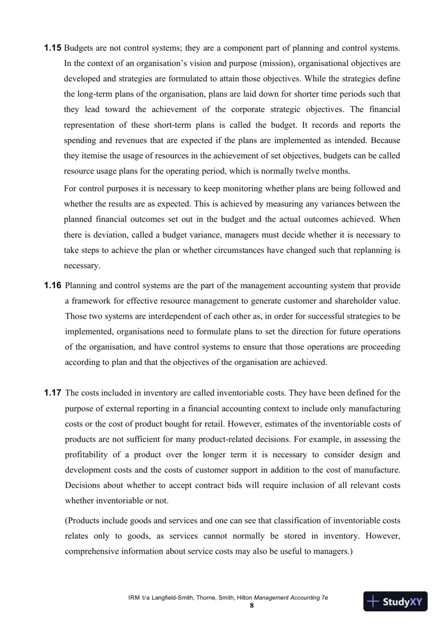 Management Accounting, 7th Edition Solution Manual, page 9