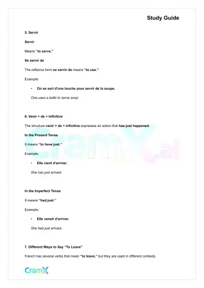 French II – Special Uses of Certain Verbs - Page 4 preview image