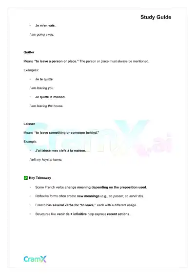 French II – Special Uses of Certain Verbs - Page 6 preview image