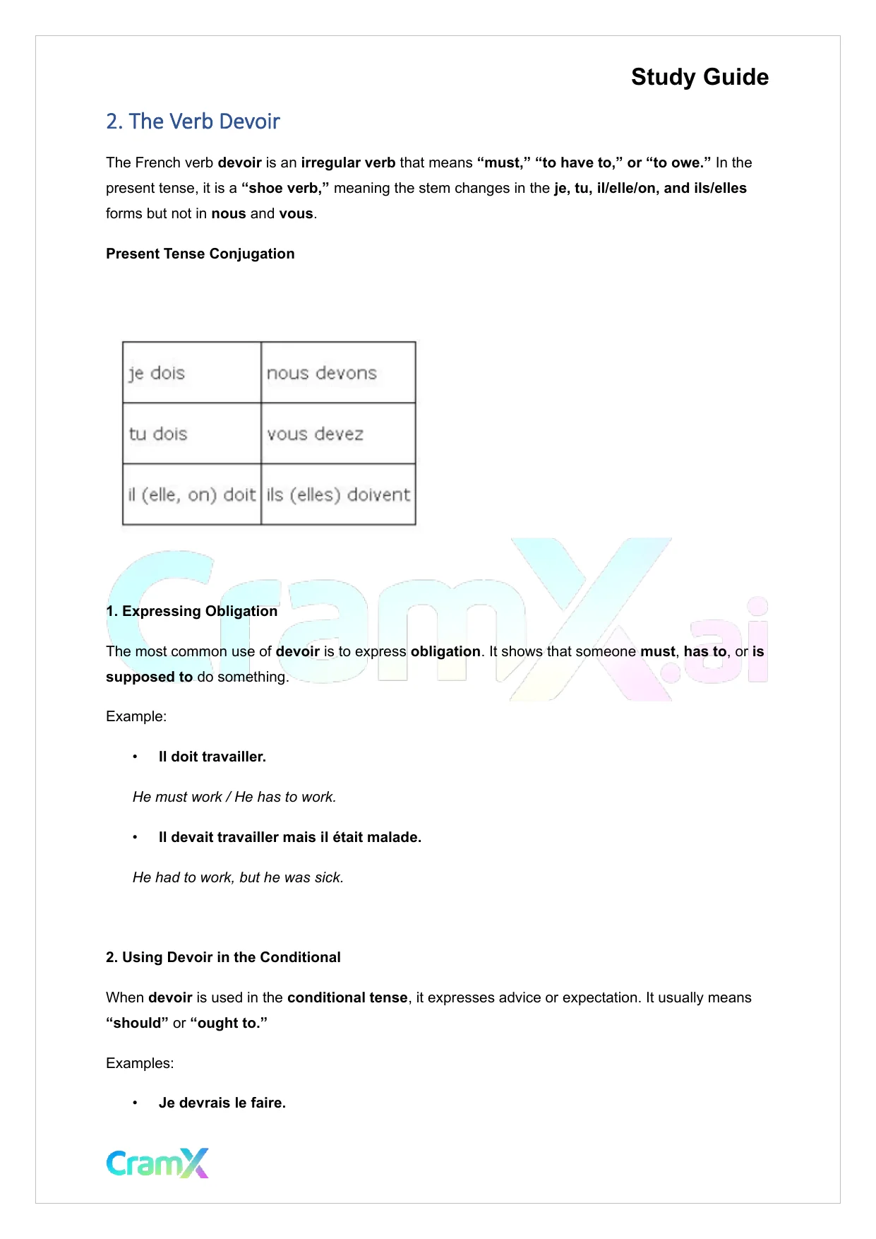 French II – Special Uses of Certain Verbs - Page 7 preview image